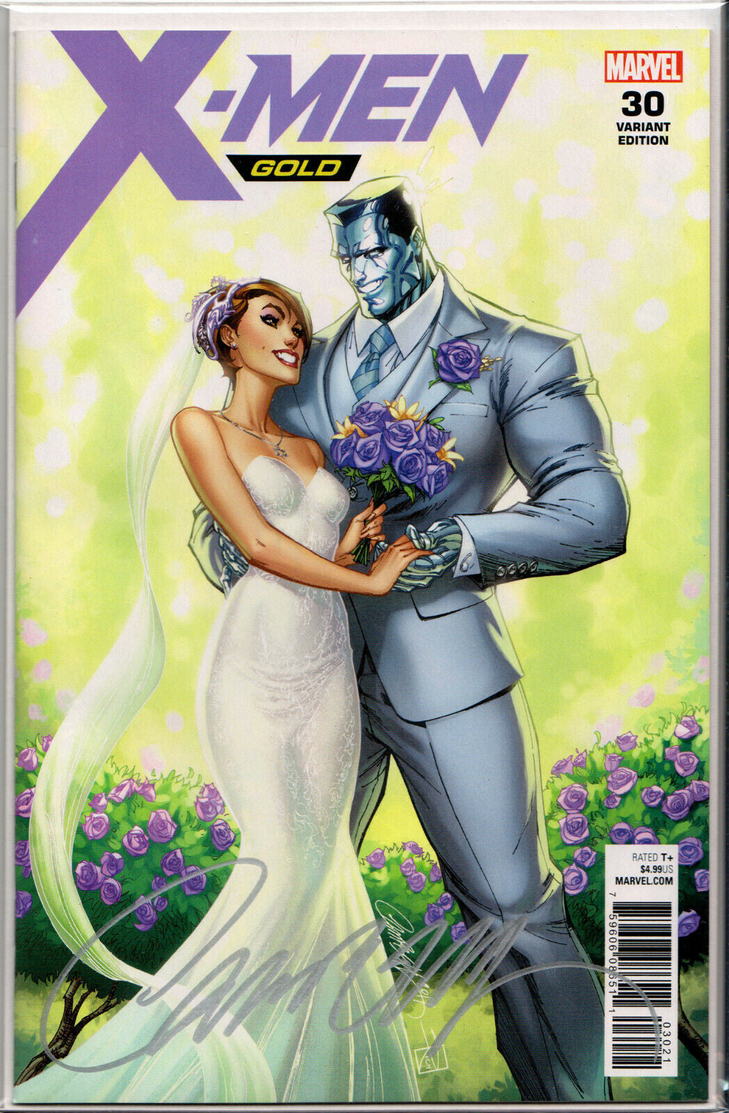 X-MEN: GOLD #30 SIGNED BY J. SCOTT CAMPBELL ~ Kitty/Colossus ~ Marvel Comics